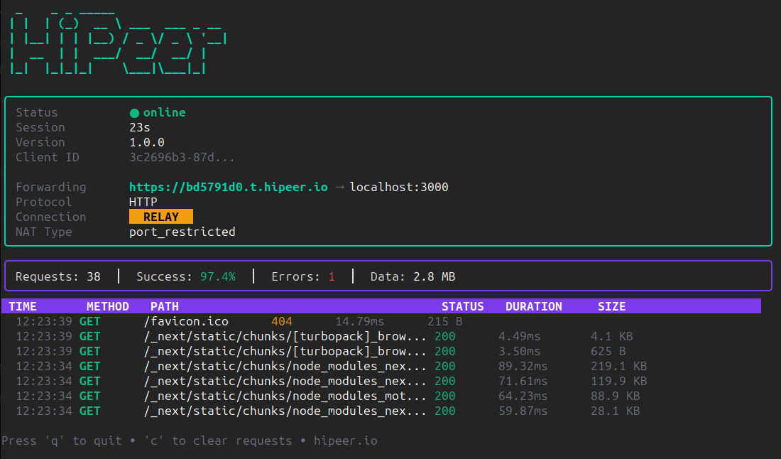 HiPeer Terminal